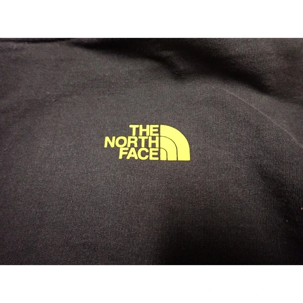 The North Face Hoodie Mens Medium Black Excellent Graphic Pullover Sweatshirt